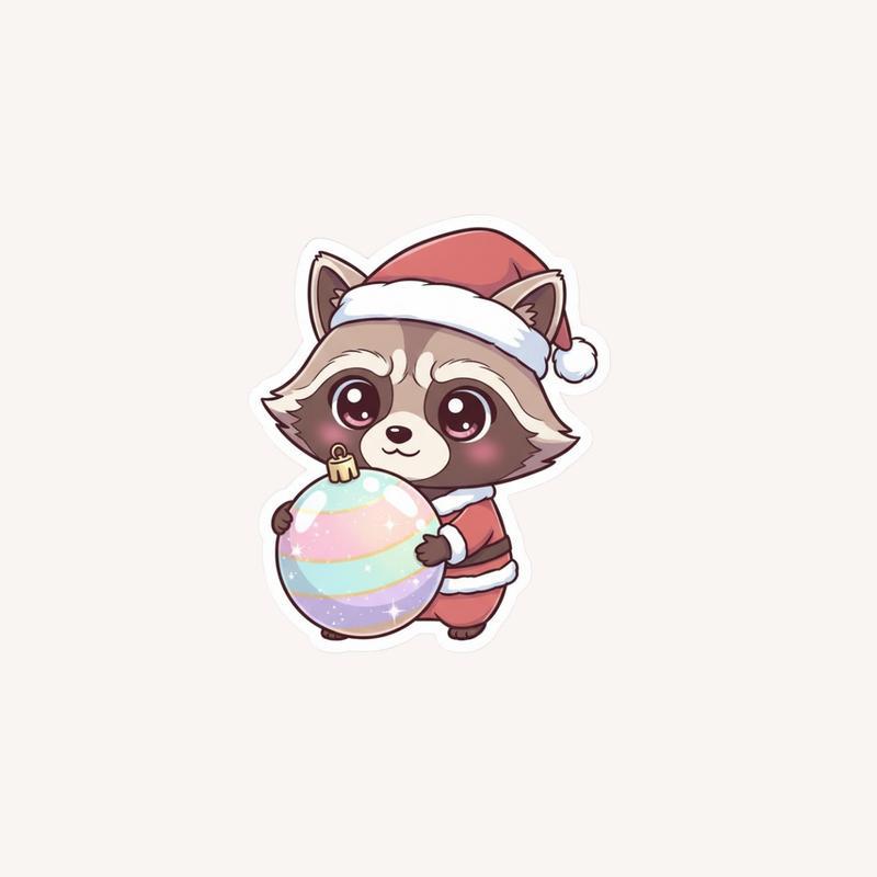 Rocket Raccoon Kawaii Ornament Hug Sticker - Raccsy