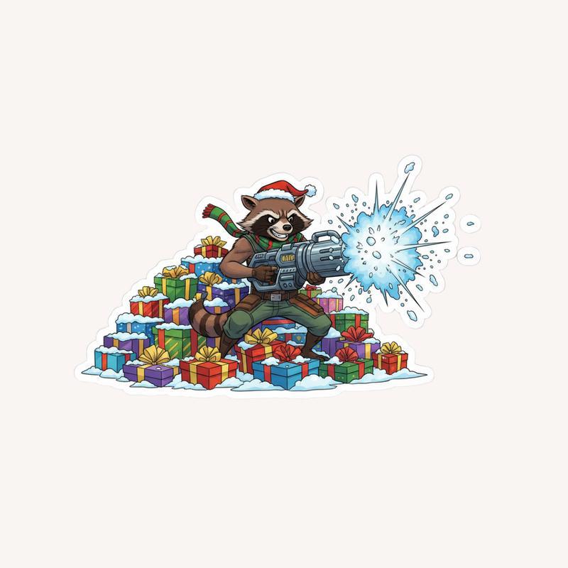 Rocket Raccoon Merry Mischief Maker Meme Sticker - Raccsy