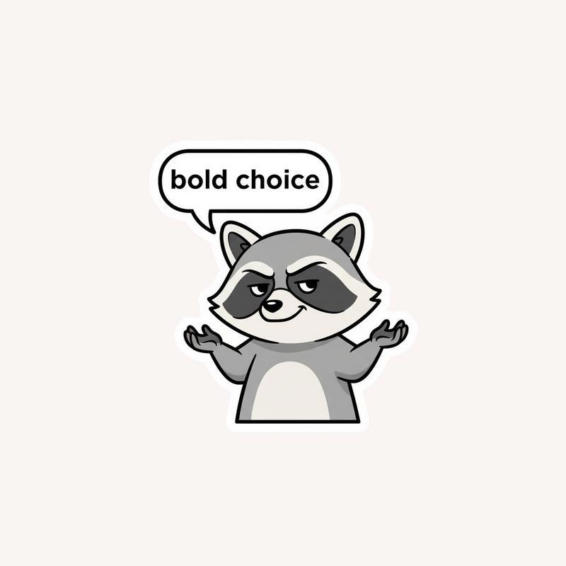 Sarcastic Raccoon “Bold Choice” Sticker - Raccsy