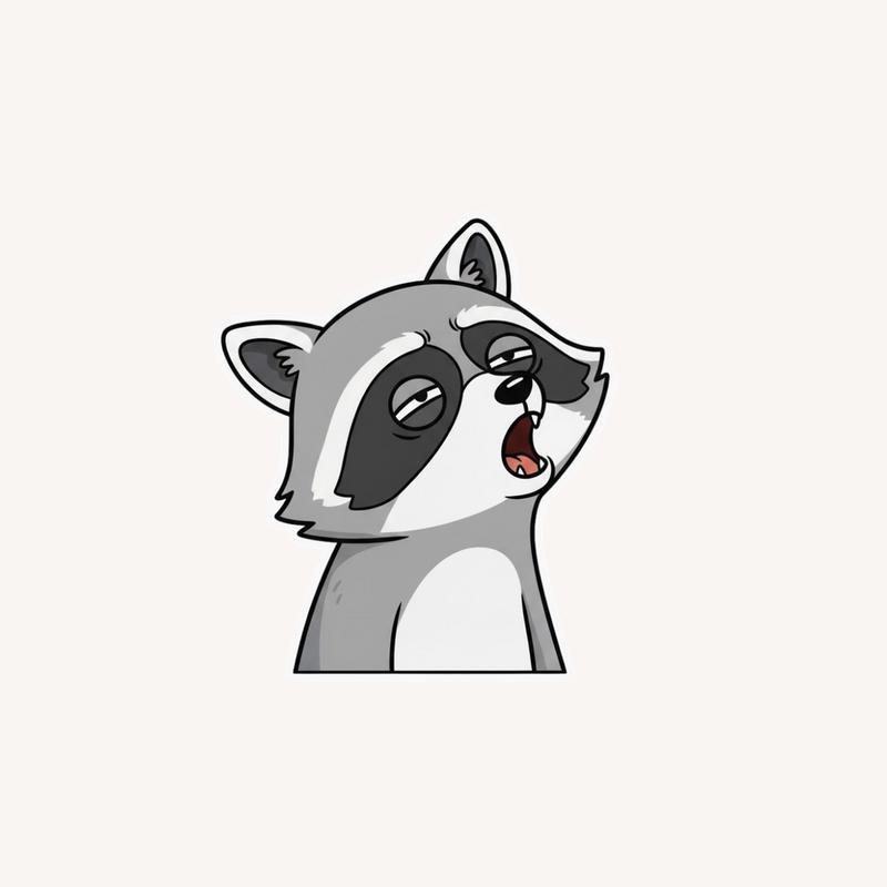 Sarcastic Raccoon Dramatic Sigh Sticker - Raccsy