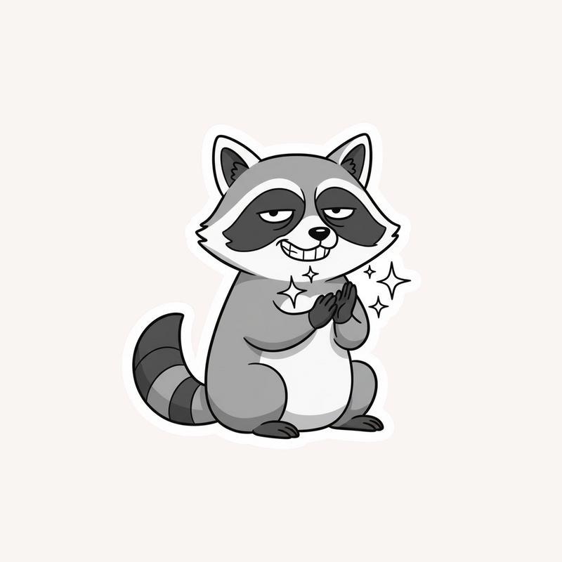 Sarcastic Raccoon Fake Applause Sticker - Raccsy