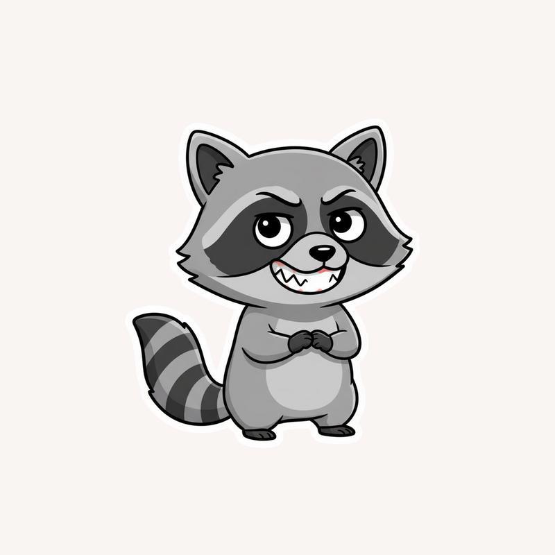 Sarcastic Raccoon Fake Smile Sticker - Raccsy