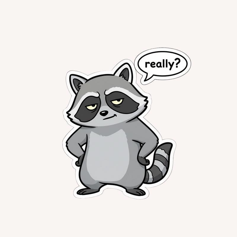 Sarcastic Raccoon Hands On Hips Sticker - Raccsy