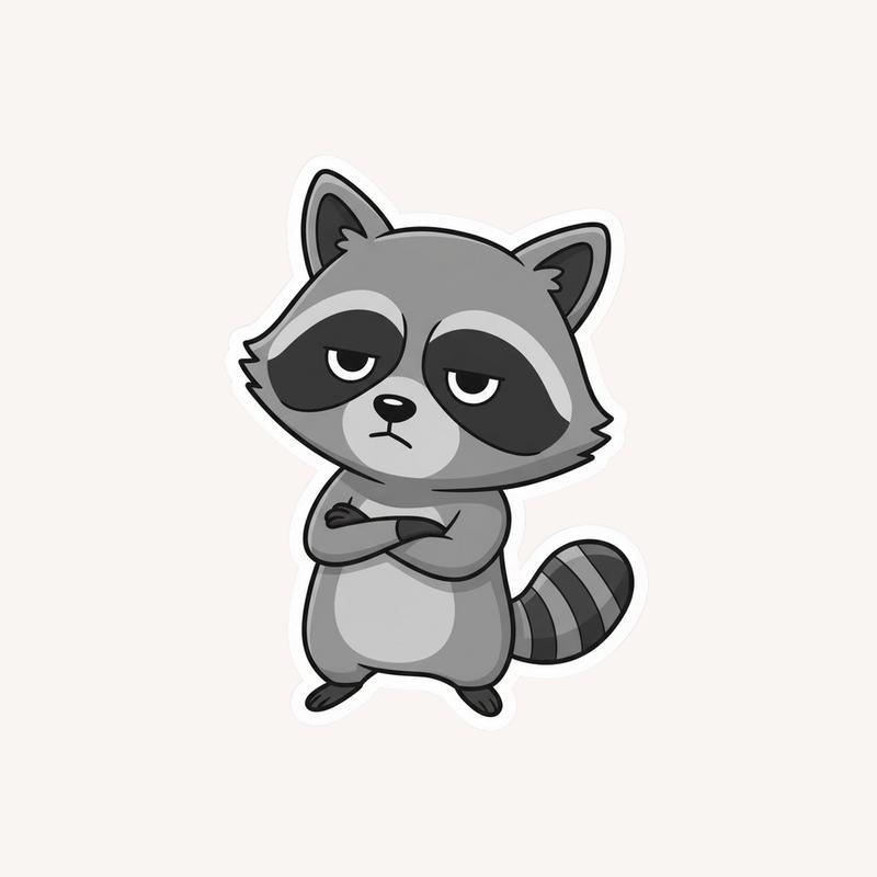 Sarcastic Raccoon Not Buying It Sticker - Raccsy