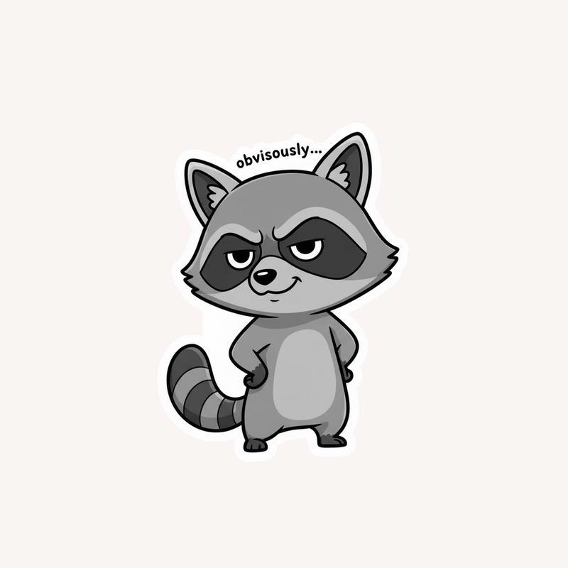 Sarcastic Raccoon “Obviously…” Sticker - Raccsy