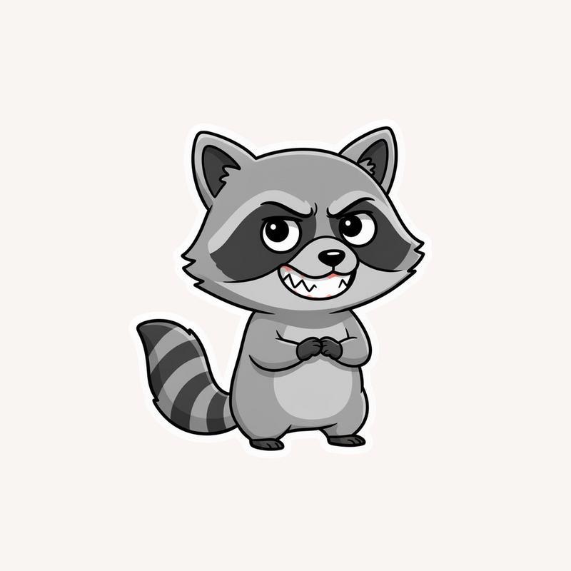 Sarcastic Raccoon Passive-Aggressive Smile Sticker - Raccsy