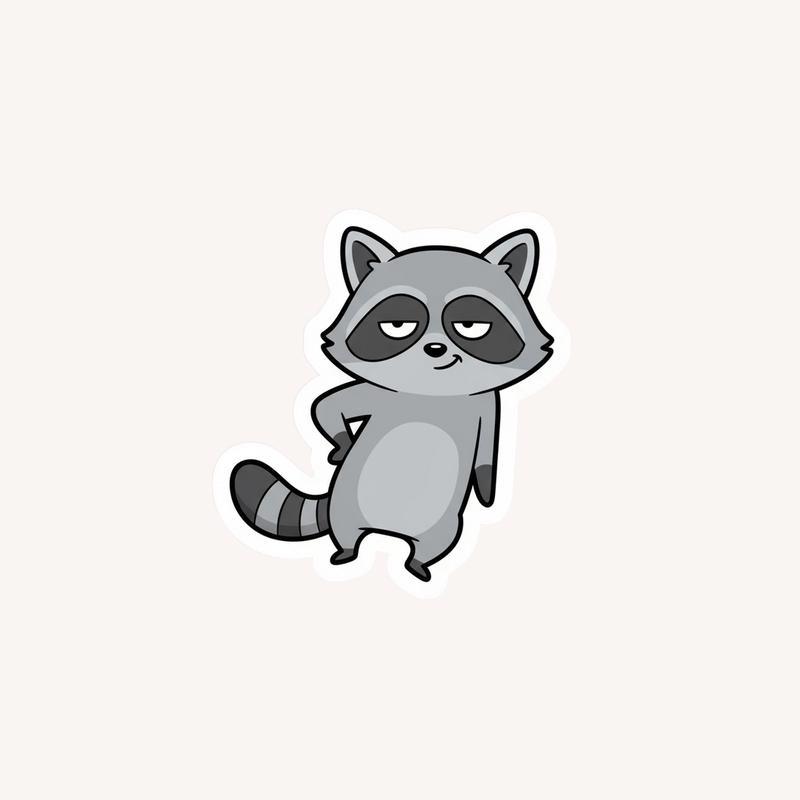 Sarcastic Raccoon Sassy Lean Sticker - Raccsy
