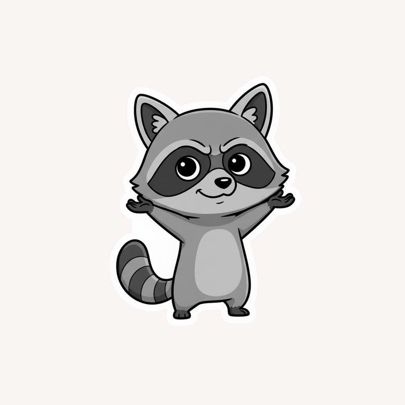 Sarcastic Raccoon Shrug Sticker - Raccsy