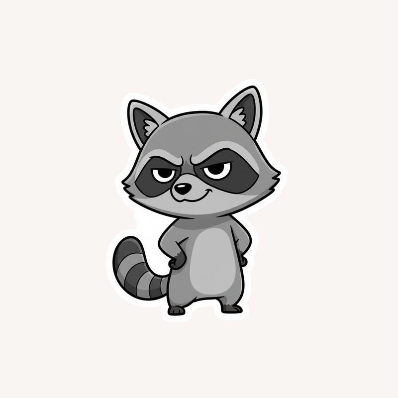 Sarcastic Raccoon Side-Eye Sticker - Raccsy