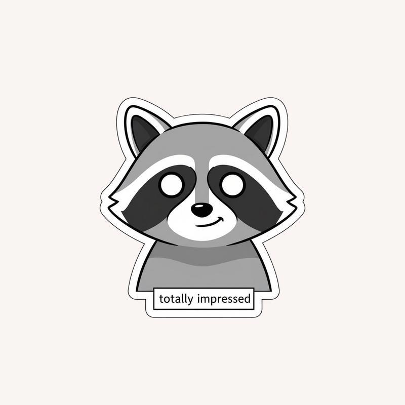 Sarcastic Raccoon “Totally Impressed” Sticker - Raccsy