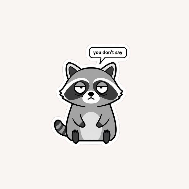 Sarcastic Raccoon “You Don’t Say” Sticker - Raccsy