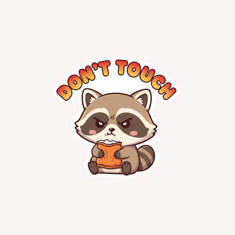 Snack Raccoon Don’t Touch My Snacks Sticker - Raccsy