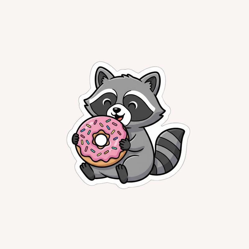 Snack Raccoon Donut Hug Sticker Snack Raccoon Donut Hug Sticker