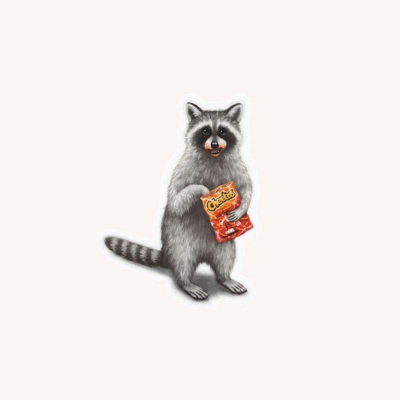 Snack Raccoon Meme Sticker - Raccsy