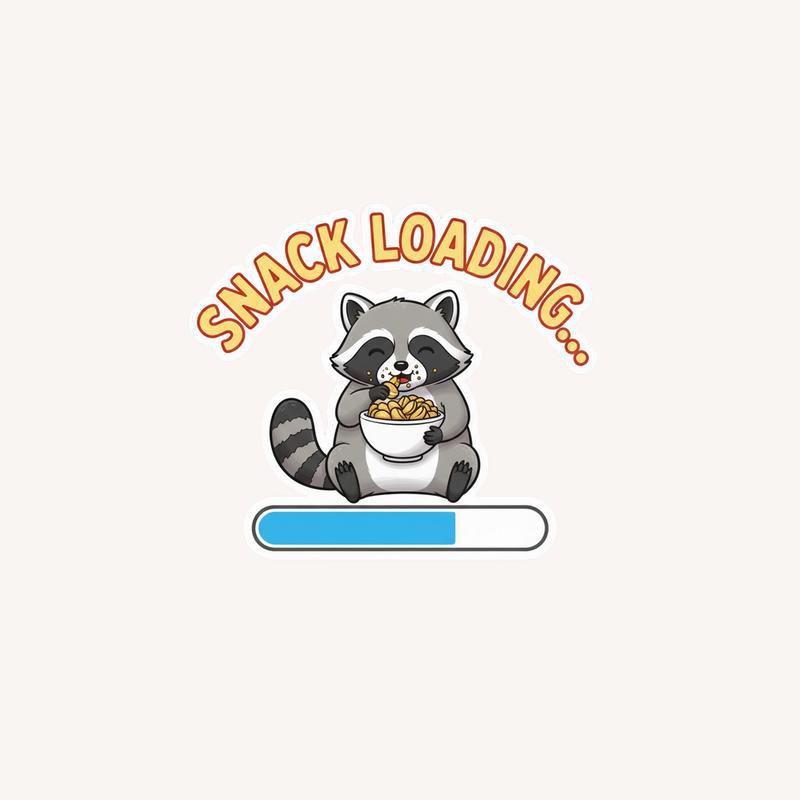 Snack Raccoon Snack Loading Sticker - Raccsy