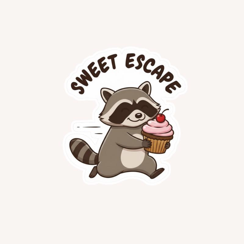 Sweet Escape Sign Snack Raccoon Sweet Escape Sticker - Raccsy AU