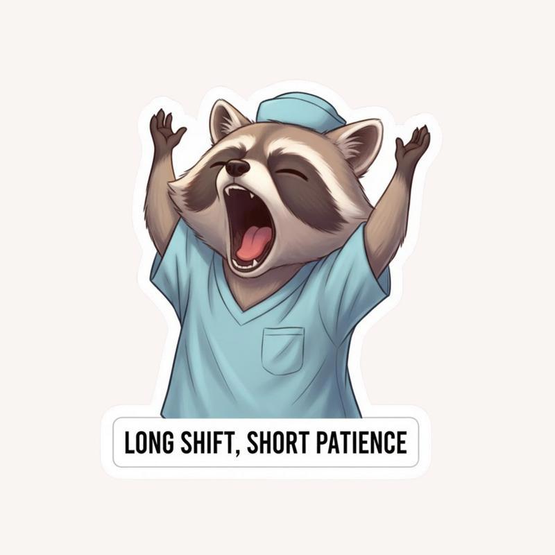 Sweet Syringe Bandage Nurse Raccoon Sticker - Raccsy