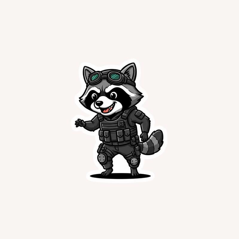 Tactical Racoons Tactical Raccoon Sneak Attack Sticker - Raccsy