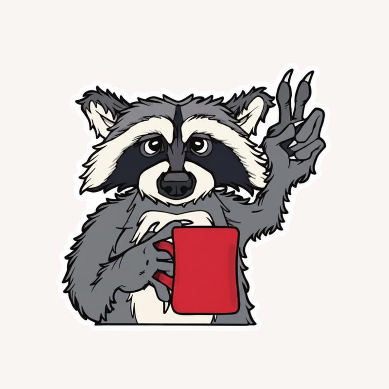 Trash Raccoon CoffeeTrash Raccoon Coffee Sticker - Raccsy