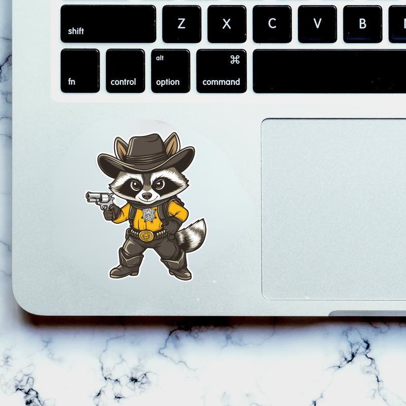 Cool Cowboy Raccoon Sticker Cool Cowboy Raccoon Sticker