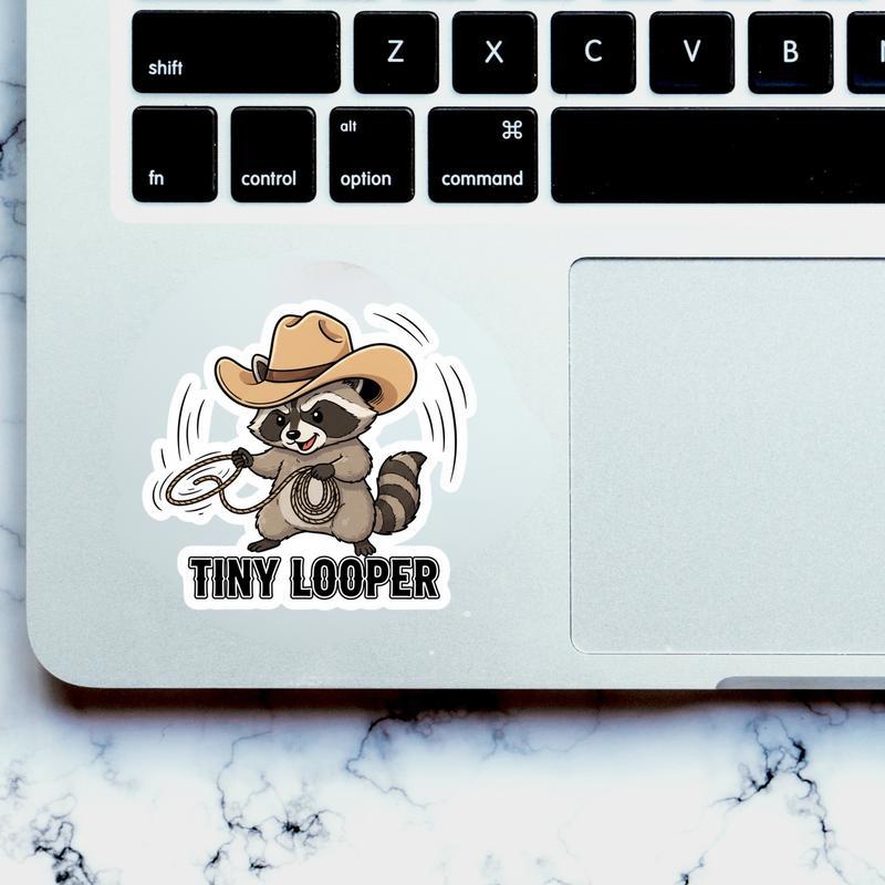 Cowboy Raccoon Lasso Spin Sticker