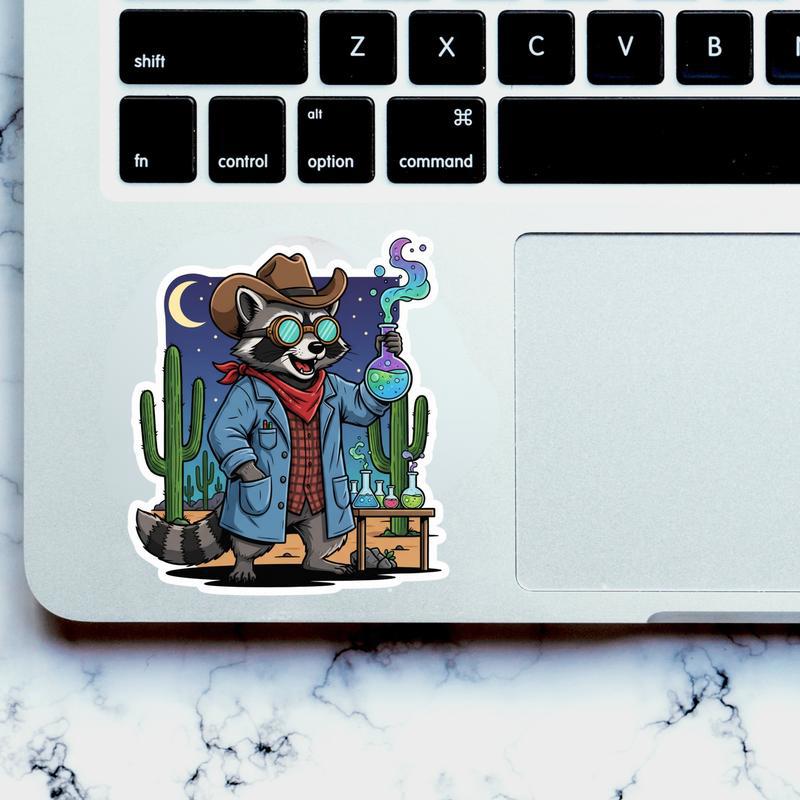 Cowboy Raccoon Scientist Sticker Cowboy Raccoon Scientist Sticker