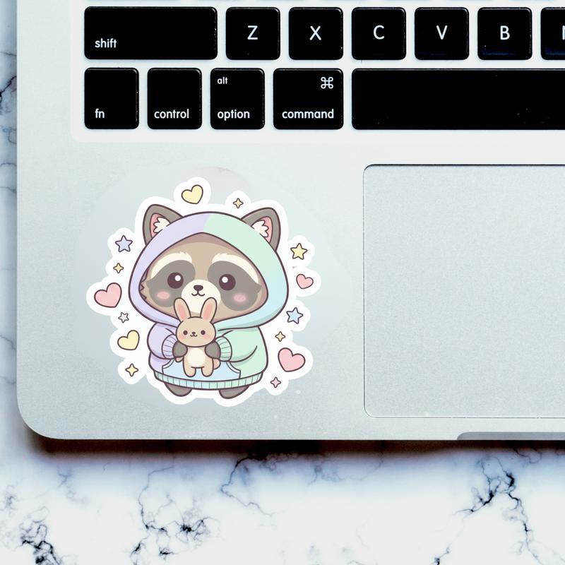 Cozy Hoodie Raccoon Dog Sticker