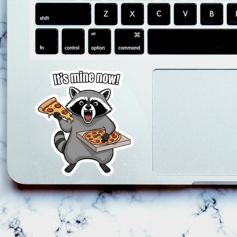 Funny Raccoon Pizza Meme Sticker Funny Raccoon Pizza Meme Sticker