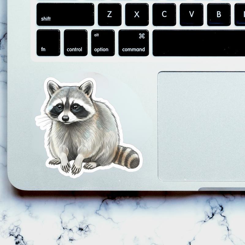 Furry Raccoon - Artistic Sketch Sticker