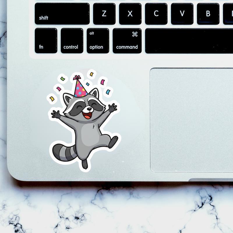 Pedro Raccoon Dancing Joyfully Sticker Pedro Raccoon Dancing Joyfully Sticker