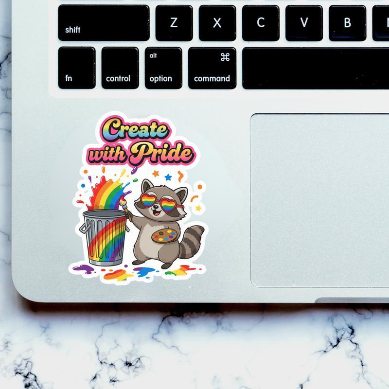 Pride Raccoon Artist Mode Sticker Pride Raccoon Artist Mode Sticker
