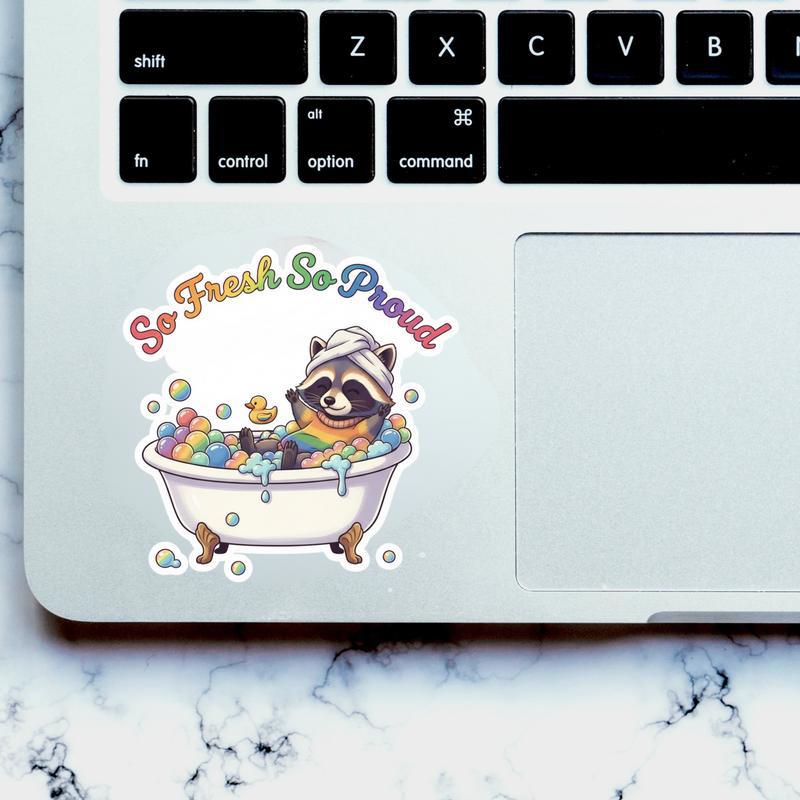 Pride Raccoon Bubble Bath Sticker