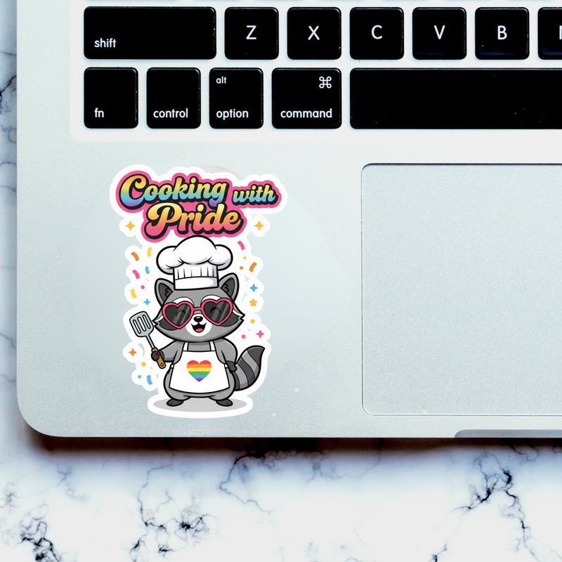 Pride Raccoon Chef Vibes Sticker