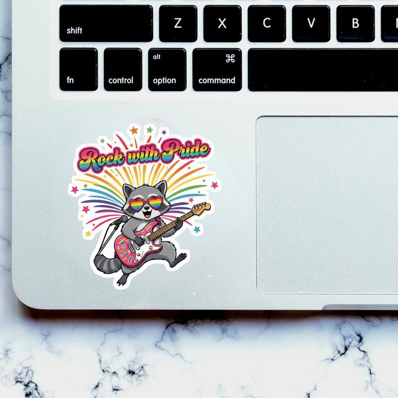 Pride Raccoon Rock Star Sticker