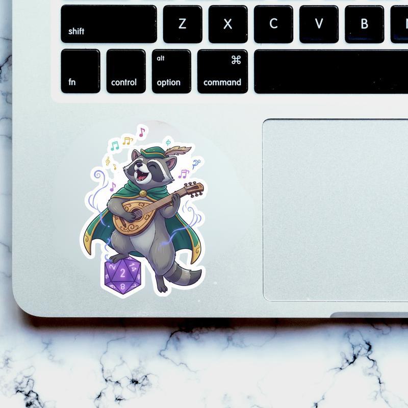 Raccoon DnD Bard Sticker