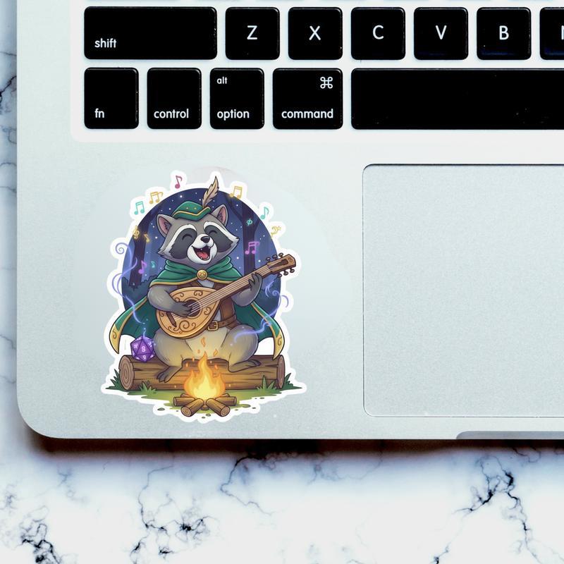 Raccoon DnD Bard Performance Sticker