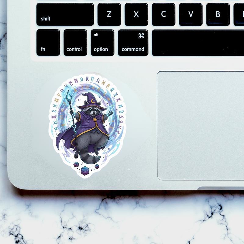 Raccoon DnD Sorcerer Sticker Raccoon DnD Sorcerer Sticker