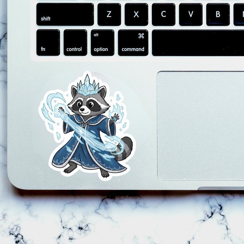 Raccoon DnD Sorcerer Of Ice Sticker Raccoon DnD Sorcerer Of Ice Sticker