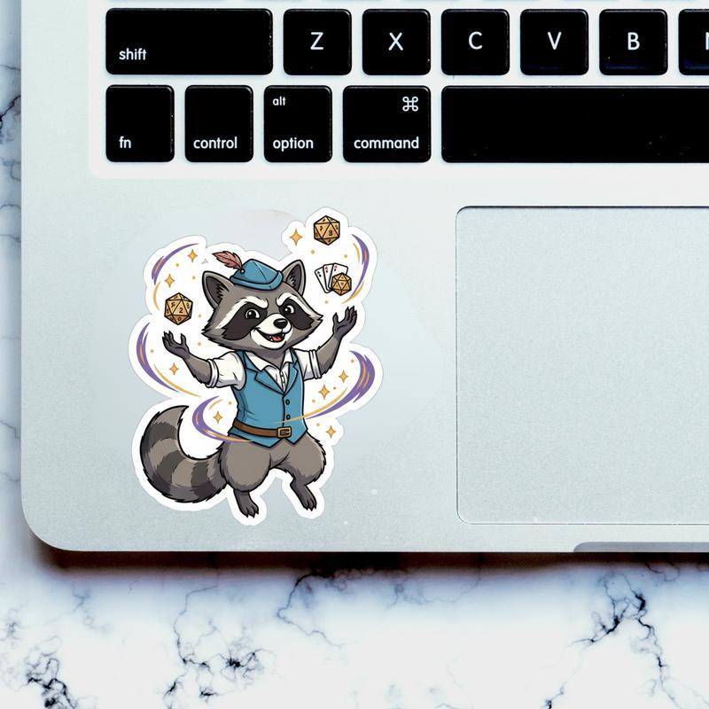 Raccoon DnD Trickster Sticker Raccoon DnD Trickster Sticker