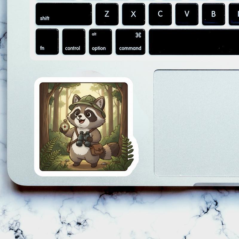 Raccoon Dog Adventurer Explorer Sticker