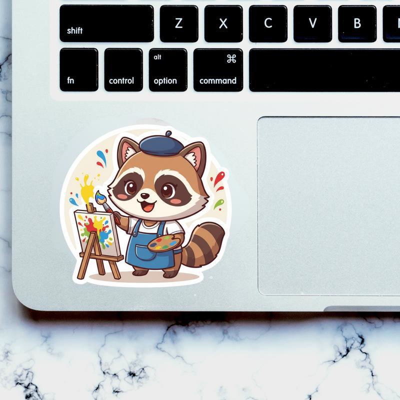 Raccoon Dog Artist Sticker Raccoon Dog Artist Sticker