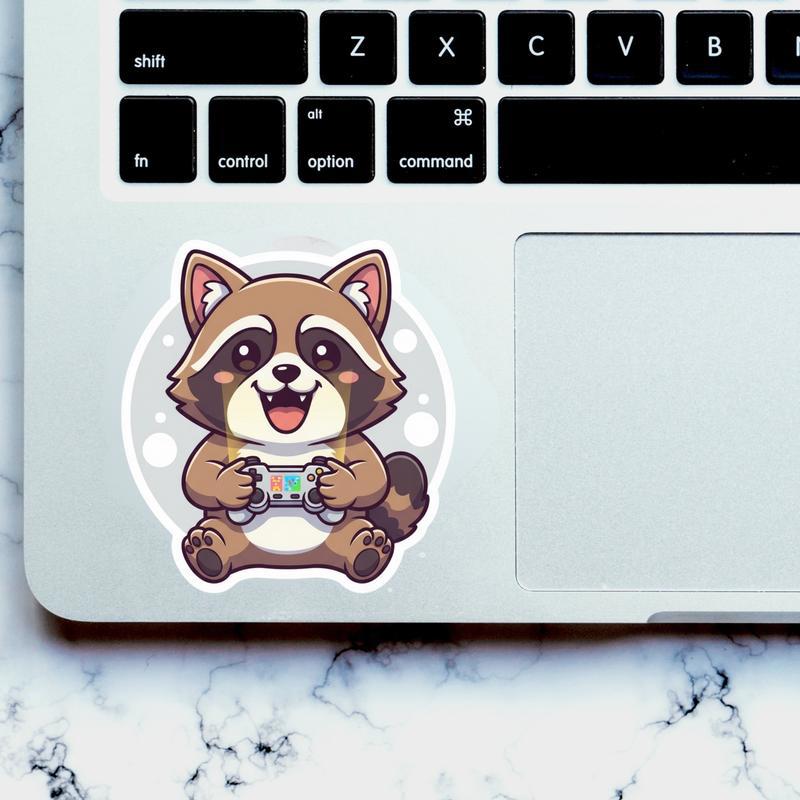 Raccoon Dog Gamer Sticker