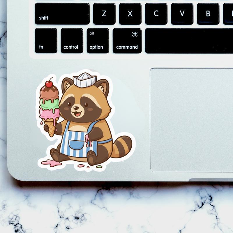 Raccoon Dog Ice Cream Seller Sticker Raccoon Dog Ice Cream Seller Sticker