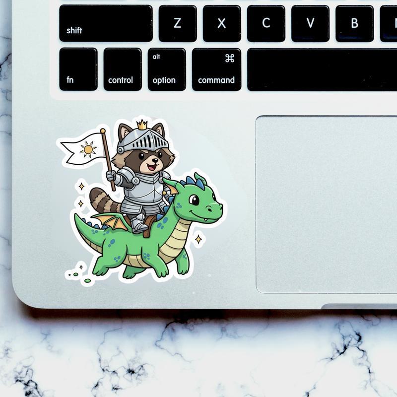 Raccoon Dog Knight Rider Sticker