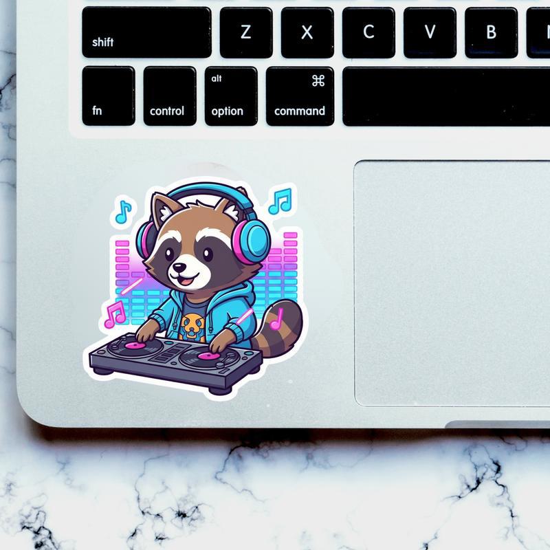 Raccoon Dog Music DJ Sticker