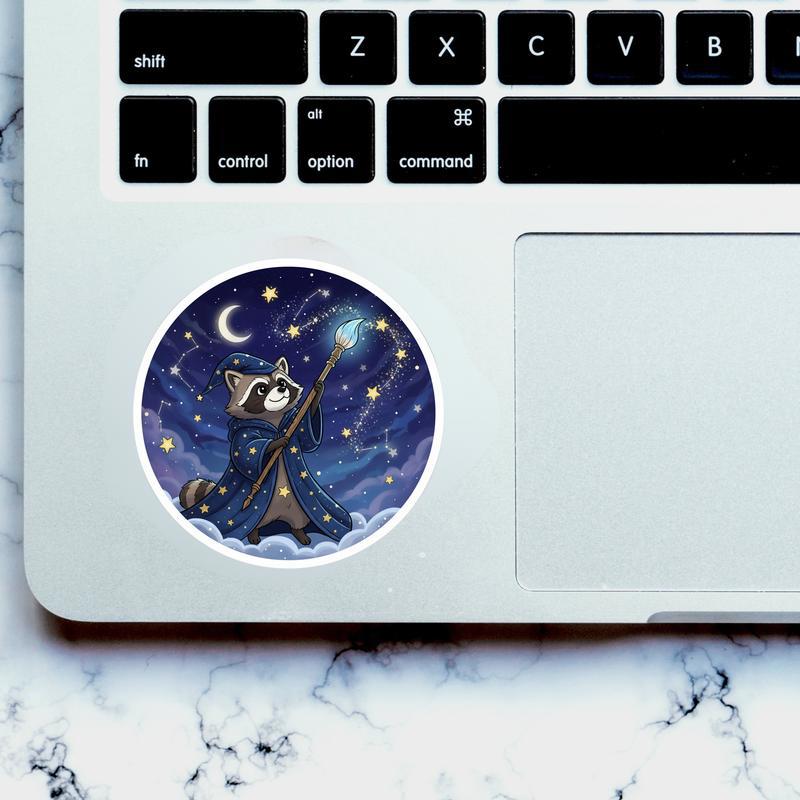 Raccoon Dog Painter Of Stars Sticker