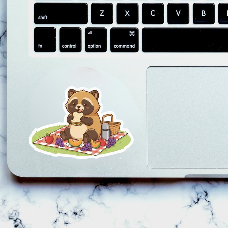 Raccoon Dog Picnic Sticker
