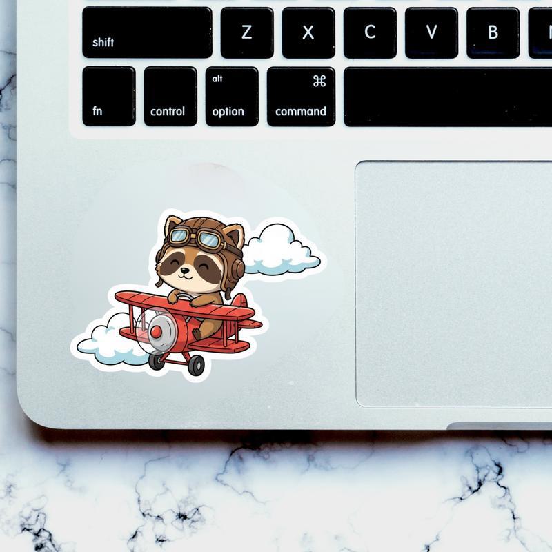 Raccoon Dog Pilot Dreamer Sticker