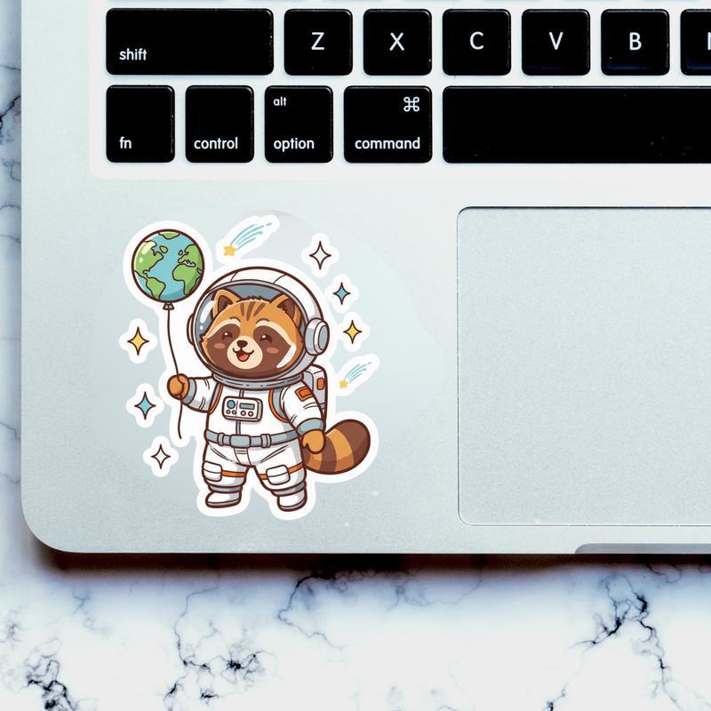 Raccoon Dog Space Explorer Sticker Raccoon Dog Space Explorer Sticker