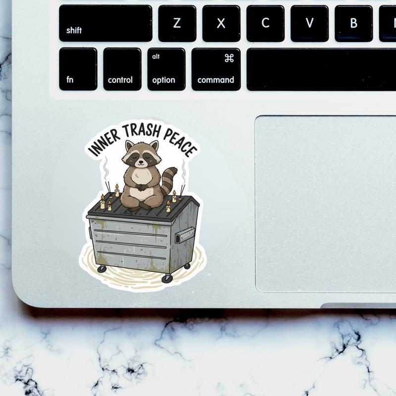 Raccoon Dumpster Meditation Vibes Sticker